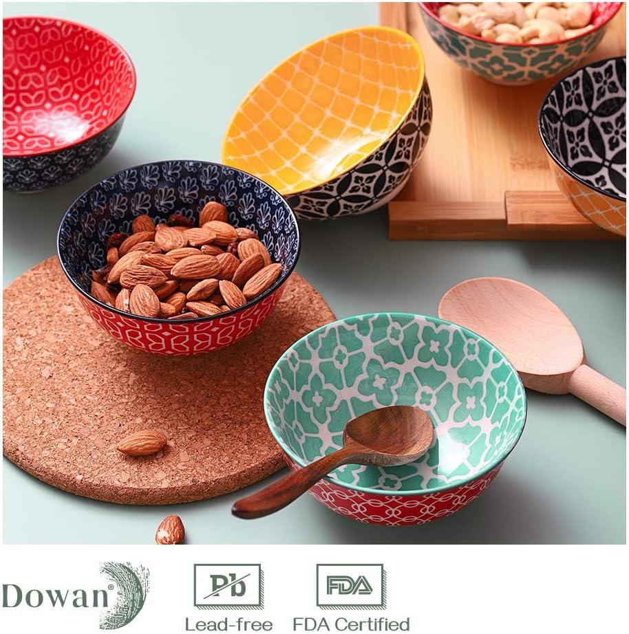 imageDOWAN 10oz Small Bowls Set of 6  Versatile Ice Cream BowlsDurable Small Ceramic Bowl for Cereal Soup Snacks Colorful Decorative Bowls ampamp Microwave SafeMulticolor
