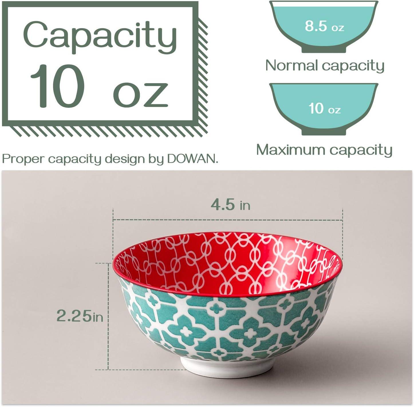 imageDOWAN 10oz Small Bowls Set of 6  Versatile Ice Cream BowlsDurable Small Ceramic Bowl for Cereal Soup Snacks Colorful Decorative Bowls ampamp Microwave SafeMulticolor