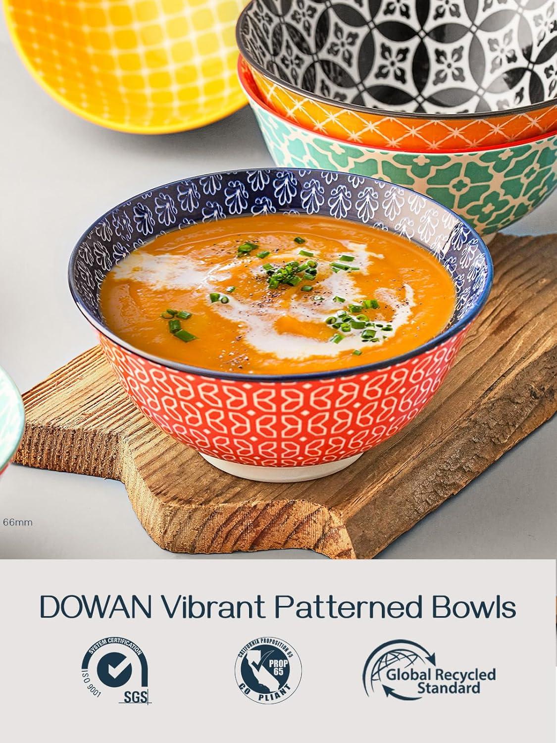 imageDOWAN 10oz Small Bowls Set of 6  Versatile Ice Cream BowlsDurable Small Ceramic Bowl for Cereal Soup Snacks Colorful Decorative Bowls ampamp Microwave SafeMulticolor