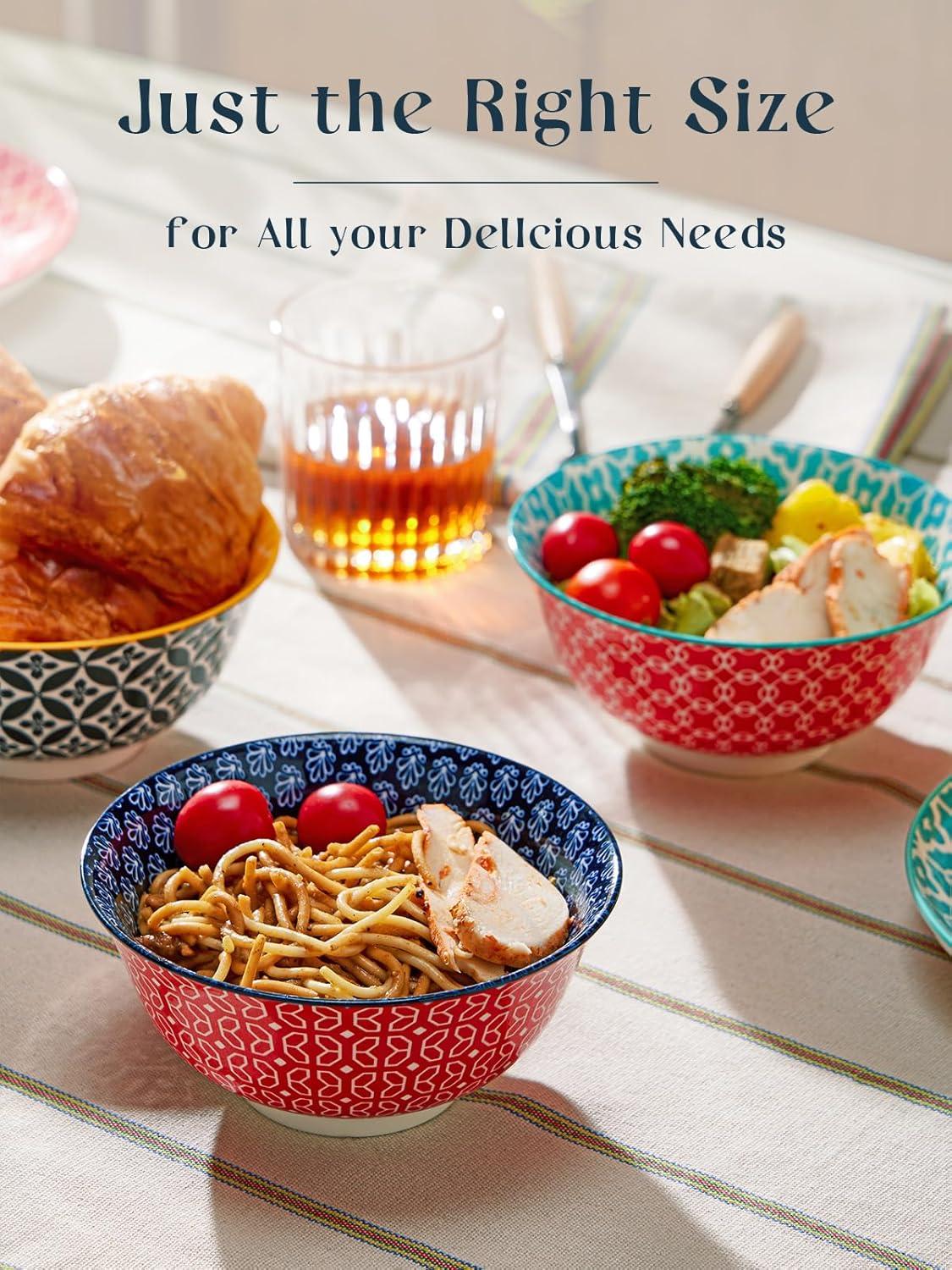 imageDOWAN 10oz Small Bowls Set of 6  Versatile Ice Cream BowlsDurable Small Ceramic Bowl for Cereal Soup Snacks Colorful Decorative Bowls ampamp Microwave SafeMulticolor