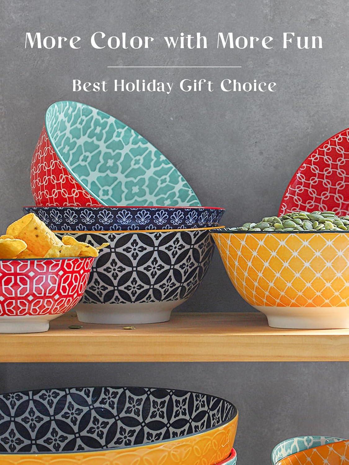 imageDOWAN 10oz Small Bowls Set of 6  Versatile Ice Cream BowlsDurable Small Ceramic Bowl for Cereal Soup Snacks Colorful Decorative Bowls ampamp Microwave SafeMulticolor