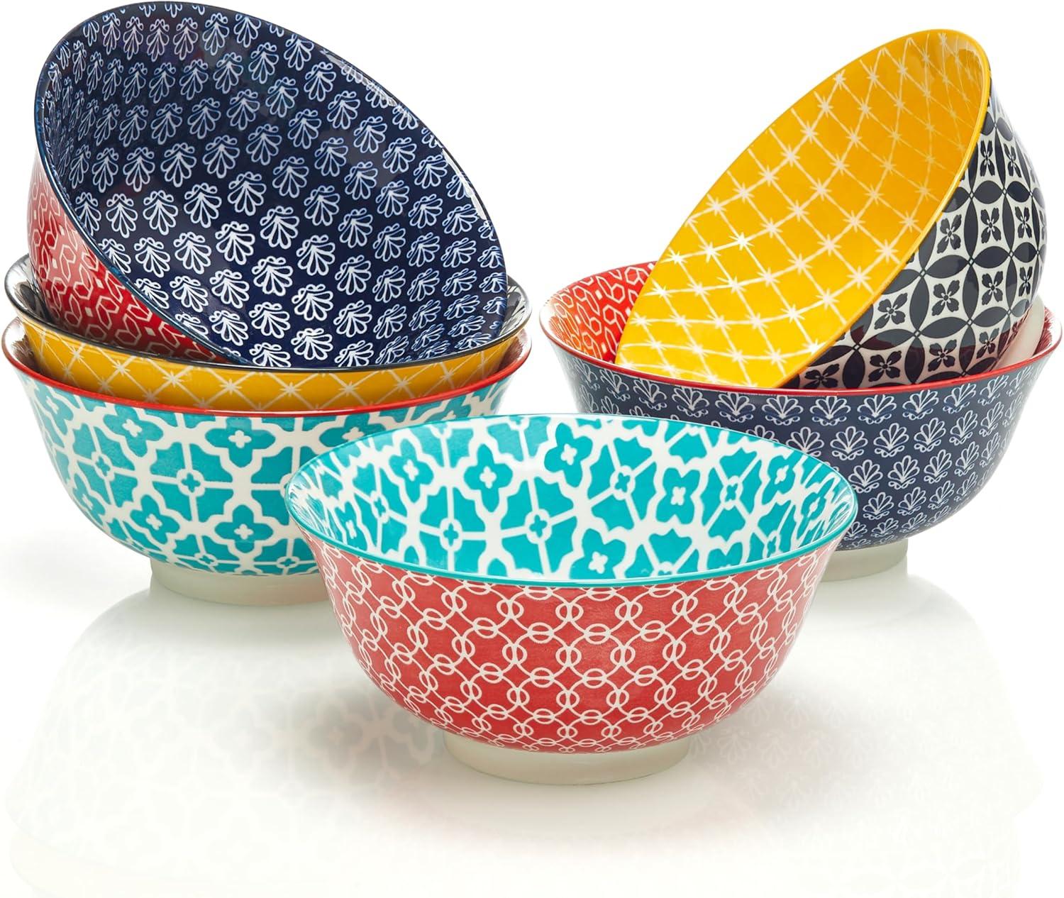 imageDOWAN 10oz Small Bowls Set of 6  Versatile Ice Cream BowlsDurable Small Ceramic Bowl for Cereal Soup Snacks Colorful Decorative Bowls ampamp Microwave SafeMulticolor