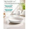 imageDOWAN 10 Pasta Bowls Set of 4 54 oz Textured Motif Large Salad Serving Bowls Ceramic Plates White Soup Bowl for Kitchen Meal Prep Shallow Dishes Dinner Bowl Microwave TablewareWhite