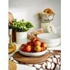 imageDOWAN 10 Pasta Bowls Set of 4 54 oz Textured Motif Large Salad Serving Bowls Ceramic Plates White Soup Bowl for Kitchen Meal Prep Shallow Dishes Dinner Bowl Microwave TablewareWhite