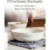 imageDOWAN 10 Pasta Bowls Set of 4 54 oz Textured Motif Large Salad Serving Bowls Ceramic Plates White Soup Bowl for Kitchen Meal Prep Shallow Dishes Dinner Bowl Microwave TablewareWhite