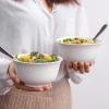 imageDOWAN 20oz Ceramic Bowls  6 White Kitchen Soup Bowls Set  Deep White Bowls for Soup Cereal and Salad Microwave and Dishwasher Safe20oz