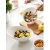 imageDOWAN 23 OZ Slanted Salad Bowls of 2 Packs  95quot Angled Serving Bowls for Salad Pasta Fruit Sauce  Ceramic White Bowls for Restaurant Daily Use  Dishwasher ampamp Microwave Safe