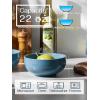 imageDOWAN 85 OZ Small Ceramic Bowls Set of 4  White Bowls for Dessert Dip Side Dishes Ice Cream Fruit Rice  Dishwasher ampamp Microwave SafeAiry Blue