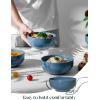 imageDOWAN 85 OZ Small Ceramic Bowls Set of 4  White Bowls for Dessert Dip Side Dishes Ice Cream Fruit Rice  Dishwasher ampamp Microwave SafeAiry Blue