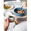 imageDOWAN 85 OZ Small Ceramic Bowls Set of 4  White Bowls for Dessert Dip Side Dishes Ice Cream Fruit Rice  Dishwasher ampamp Microwave SafeAiry Blue