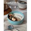 imageDOWAN 85 OZ Small Ceramic Bowls Set of 4  White Bowls for Dessert Dip Side Dishes Ice Cream Fruit Rice  Dishwasher ampamp Microwave SafeTurquoise