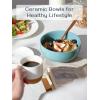 imageDOWAN 85 OZ Small Ceramic Bowls Set of 4  White Bowls for Dessert Dip Side Dishes Ice Cream Fruit Rice  Dishwasher ampamp Microwave SafeTurquoise