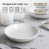 imageDOWAN 85quot Pasta Bowls 32oz Salad Bowls Set of 6 Natural White Ceramic Serving Bowls Porcelain Plate Bowl Serving Dish Shallow Bowls Set for Kitchen Microwave Dishwasher SafeWhite