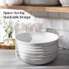 imageDOWAN 85quot Pasta Bowls 32oz Salad Bowls Set of 6 Natural White Ceramic Serving Bowls Porcelain Plate Bowl Serving Dish Shallow Bowls Set for Kitchen Microwave Dishwasher SafeWhite