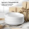 imageDOWAN 85quot Pasta Bowls 32oz Salad Bowls Set of 6 Natural White Ceramic Serving Bowls Porcelain Plate Bowl Serving Dish Shallow Bowls Set for Kitchen Microwave Dishwasher SafeWhite
