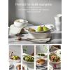 imageDOWAN 925quot Serving Bowls Large Oval Serving Dishes for Wedding and Dinner Parties 35 Oz for Salad Side Dishes Pasta Oval Shape Microwave ampamp Dishwasher Safe Set of 4 White133 Oval with handles2 set