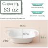 imageDOWAN 925quot Serving Bowls Large Oval Serving Dishes for Wedding and Dinner Parties 35 Oz for Salad Side Dishes Pasta Oval Shape Microwave ampamp Dishwasher Safe Set of 4 White133 Oval with handles2 set