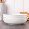 imageDOWAN 975quot Pasta Bowls Set of 4 Large Shallow White Ceramic Salad Bowls 50oz Wide Dinner Bowls for Pasta Soup Salad ampamp Stew Microwave ampamp Dishwasher Safe Housewarming GiftWhite