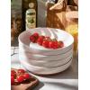 imageDOWAN 975quot Pasta Bowls Set of 4 Large Shallow White Ceramic Salad Bowls 50oz Wide Dinner Bowls for Pasta Soup Salad ampamp Stew Microwave ampamp Dishwasher Safe Housewarming GiftAlabaster white