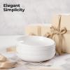 imageDOWAN 975quot Pasta Bowls Set of 4 Large Shallow White Ceramic Salad Bowls 50oz Wide Dinner Bowls for Pasta Soup Salad ampamp Stew Microwave ampamp Dishwasher Safe Housewarming GiftWhite