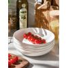imageDOWAN 975quot Pasta Bowls Set of 4 Large Shallow White Ceramic Salad Bowls 50oz Wide Dinner Bowls for Pasta Soup Salad ampamp Stew Microwave ampamp Dishwasher Safe Housewarming GiftWhite