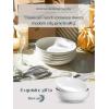 imageDOWAN 975quot Pasta Bowls Set of 4 Large Shallow White Ceramic Salad Bowls 50oz Wide Dinner Bowls for Pasta Soup Salad ampamp Stew Microwave ampamp Dishwasher Safe Housewarming GiftWhite