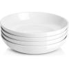 imageDOWAN 975quot Pasta Bowls Set of 4 Large Shallow White Ceramic Salad Bowls 50oz Wide Dinner Bowls for Pasta Soup Salad ampamp Stew Microwave ampamp Dishwasher Safe Housewarming GiftWhite