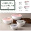 imageDOWAN Ceramic Bowl Set with Lids Serving Bowls with Lids Food Storage Container Porcelain Prep Bowl Small Mixing Bowls for Kitchen Microwave ampamp Dishwasher Safe 64422212 Ounces Set of 4Solid with Lip