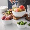 imageDOWAN Ceramic Bowl Set with Lids Serving Bowls with Lids Food Storage Container Porcelain Prep Bowl Small Mixing Bowls for Kitchen Microwave ampamp Dishwasher Safe 64422212 Ounces Set of 4Solid with Lip