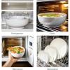 imageDOWAN Ceramic Bowl Set with Lids Serving Bowls with Lids Food Storage Container Porcelain Prep Bowl Small Mixing Bowls for Kitchen Microwave ampamp Dishwasher Safe 64422212 Ounces Set of 4Solid without Lip