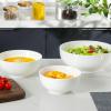 imageDOWAN Ceramic Bowl Set with Lids Serving Bowls with Lids Food Storage Container Porcelain Prep Bowl Small Mixing Bowls for Kitchen Microwave ampamp Dishwasher Safe 64422212 Ounces Set of 4Solid without Lip