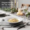 imageDOWAN Soup and Pasta Bowls Set of 4 White Porcelain Wide Rim Salad Plates 20 Ounces Microwave ampamp Dishwasher SafeWhite