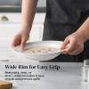 imageDOWAN Soup and Pasta Bowls Set of 4 White Porcelain Wide Rim Salad Plates 20 Ounces Microwave ampamp Dishwasher SafeWhite