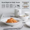 imageDOWAN Soup and Pasta Bowls Set of 4 White Porcelain Wide Rim Salad Plates 20 Ounces Microwave ampamp Dishwasher SafeWhite