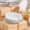 imageDOWAN Soup and Pasta Bowls Set of 4 White Porcelain Wide Rim Salad Plates 20 Ounces Microwave ampamp Dishwasher SafeWhite