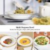 imageDOWAN Soup and Pasta Bowls Set of 4 White Porcelain Wide Rim Salad Plates 20 Ounces Microwave ampamp Dishwasher SafeWhite