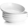 imageDOWAN 975quot Pasta Bowls Set of 4 Large Shallow White Ceramic Salad Bowls 50oz Wide Dinner Bowls for Pasta Soup Salad ampamp Stew Microwave ampamp Dishwasher Safe Housewarming GiftWhite
