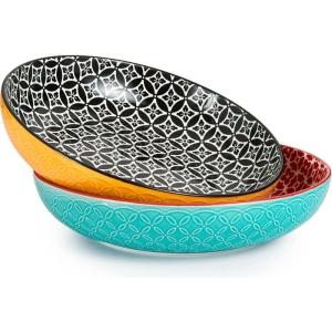 imageDOWAN 115quot Large Serving Platter 29 Qt Decorative Fruit Bowl for Kitchen Counter Serving Dishes for Salad Pasta Entertaining Parties Ceramic Serving Bowl Plates Big Colorful Bowls for Home Decor115 Inch