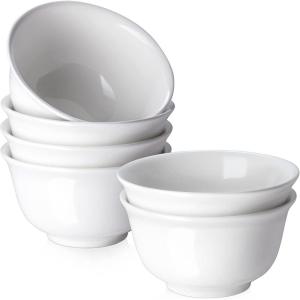 imageDOWAN 20oz Ceramic Bowls  6 White Kitchen Soup Bowls Set  Deep White Bowls for Soup Cereal and Salad Microwave and Dishwasher Safe20oz