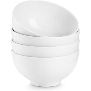 imageDOWAN 85 OZ Small Ceramic Bowls Set of 4  White Bowls for Dessert Dip Side Dishes Ice Cream Fruit Rice  Dishwasher ampamp Microwave SafeWhite