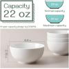 imageDOWAN 22 Ounce Soup and Cereal Bowls Porcelain Serving Salad Bowls Dishwasher ampamp Microwave Safe Centerpiece Serving Bowls WhiteBowl Set for Rice Pasta Oatmeal