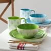 imageDOWAN Ceramic Dinnerware Set Service for 4 16Piece Dish Set Colorful Dinner Plates Dessert Plates Coffee Mugs and Soup Cereal Bowls Set for Home Kitchen Decor Housewarming Gift