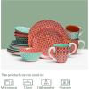 imageDOWAN Ceramic Dinnerware Sets 16 Pieces Dish Set for 4 Decorative Plates and Bowls Sets Porcelain Dinner Salad Plates Mugs and Soup Bowls Set for Kitchen Housewarming Gift