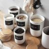imageDOWAN Coffee Canister 23 OZ 680 ML Kitchen Canisters with Airtight Lid ampamp Chalkboard Farmhouse White Ceramic Canisters Food Storage Containers for Coffee Sugar Tea Salt
