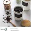 imageDOWAN Coffee Canister 23 OZ 680 ML Kitchen Canisters with Airtight Lid ampamp Chalkboard Farmhouse White Ceramic Canisters Food Storage Containers for Coffee Sugar Tea Salt