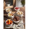 imageDOWAN Ice Cream Bowls 9 OZ Small Bowls Set of 6 45 Inch Ceramic Embossment Stoneware Bowl Kitchen DecorampampHousewarming Gift White Bowls Set for Dessert Fruits Snack Dishwasher ampamp Microwave Safe45 Inch