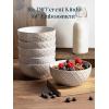 imageDOWAN Ice Cream Bowls 9 OZ Small Bowls Set of 6 45 Inch Ceramic Embossment Stoneware Bowl Kitchen DecorampampHousewarming Gift White Bowls Set for Dessert Fruits Snack Dishwasher ampamp Microwave Safe6 Inch27 OZ