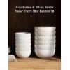 imageDOWAN Ice Cream Bowls 9 OZ Small Bowls Set of 6 45 Inch Ceramic Embossment Stoneware Bowl Kitchen DecorampampHousewarming Gift White Bowls Set for Dessert Fruits Snack Dishwasher ampamp Microwave Safe45 Inch