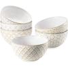imageDOWAN Ice Cream Bowls 9 OZ Small Bowls Set of 6 45 Inch Ceramic Embossment Stoneware Bowl Kitchen DecorampampHousewarming Gift White Bowls Set for Dessert Fruits Snack Dishwasher ampamp Microwave Safe45 Inch