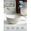 imageDOWAN Ice Cream Bowls 9 OZ Small Bowls Set of 6 45 Inch Ceramic Embossment Stoneware Bowl Kitchen DecorampampHousewarming Gift White Bowls Set for Dessert Fruits Snack Dishwasher ampamp Microwave Safe6 Inch27 OZ